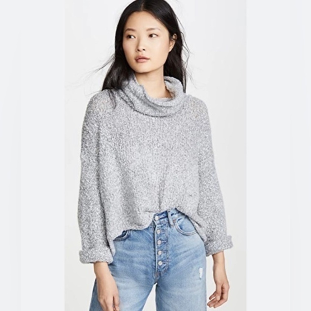 A New Day Gray baggy fit cropped Cowl Neck Sweater size XL